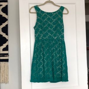 Teal blue mini dress